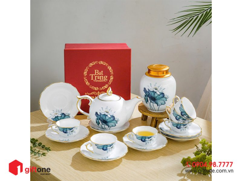 Mẫu ấm chén quà tặng in logo đẹp, giá xưởng