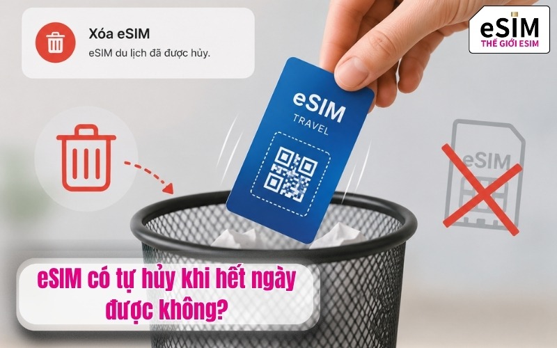 eSIM có tự hủy khi hết ngày được không?