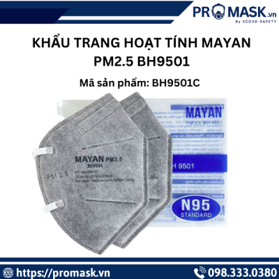 Khẩu trang hoạt tính MAYAN PM2.5 BH9501