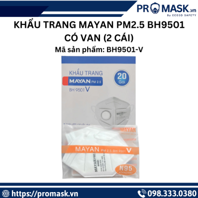 khẩu trang MAYAN PM2.5 BH9501 có van (2 cái)