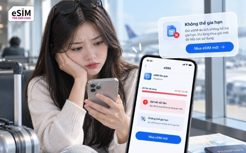 eSIM du lịch có thể gia hạn được thêm ngày không?