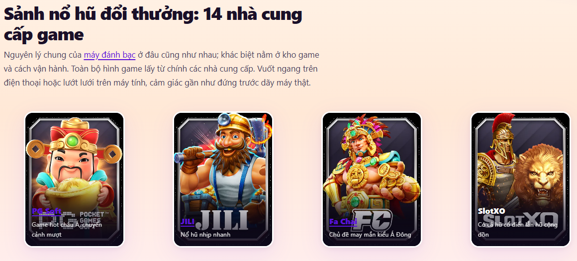 Top 14 Nhà Cung Cấp Game Quay Hũ Uy Tín 2026