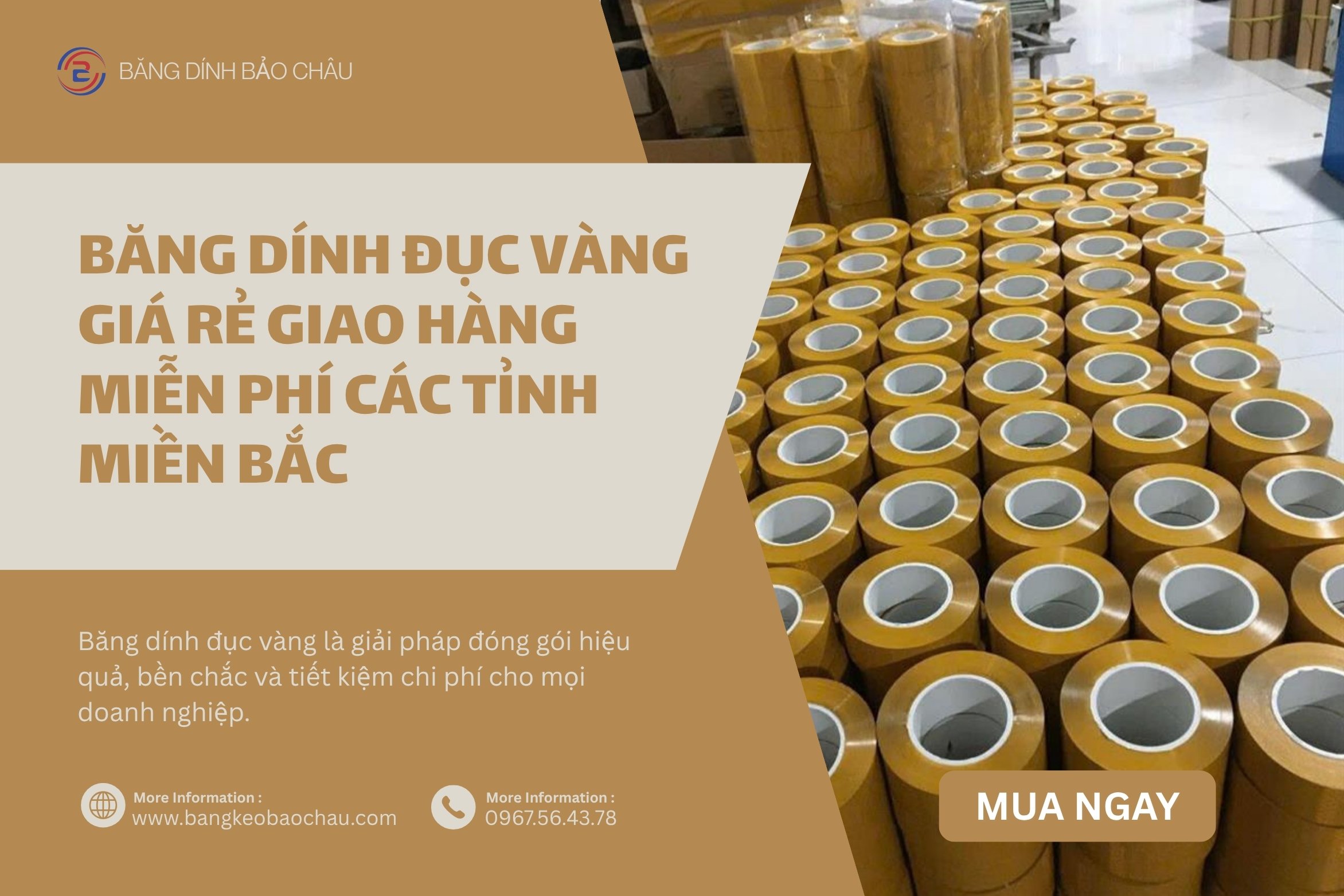 Băng Dính Đục Vàng Giá Rẻ Giao Hàng Miễn Phí Các Tỉnh Miền Bắc