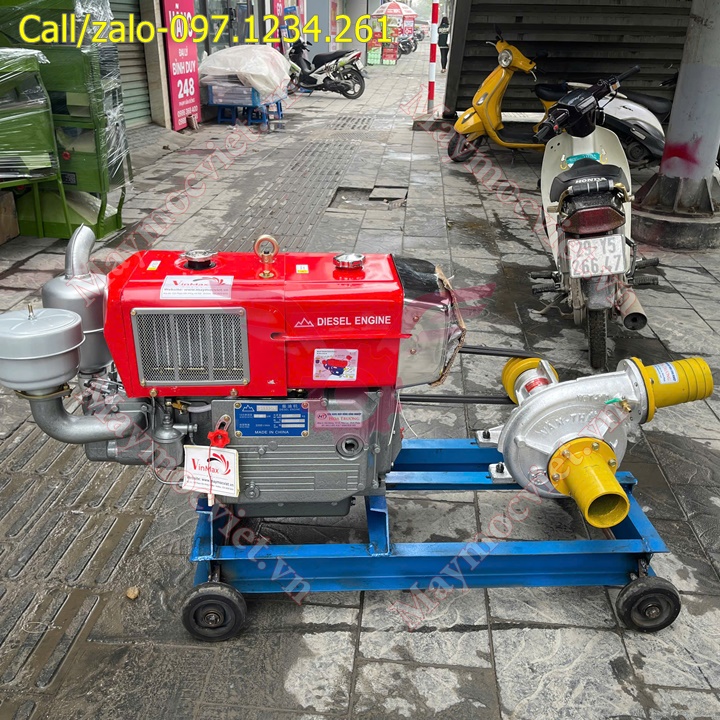 Máy bơm nước công suất lớn Văn Thể VT10 đầu nổ D24 mát gió giá rẻ