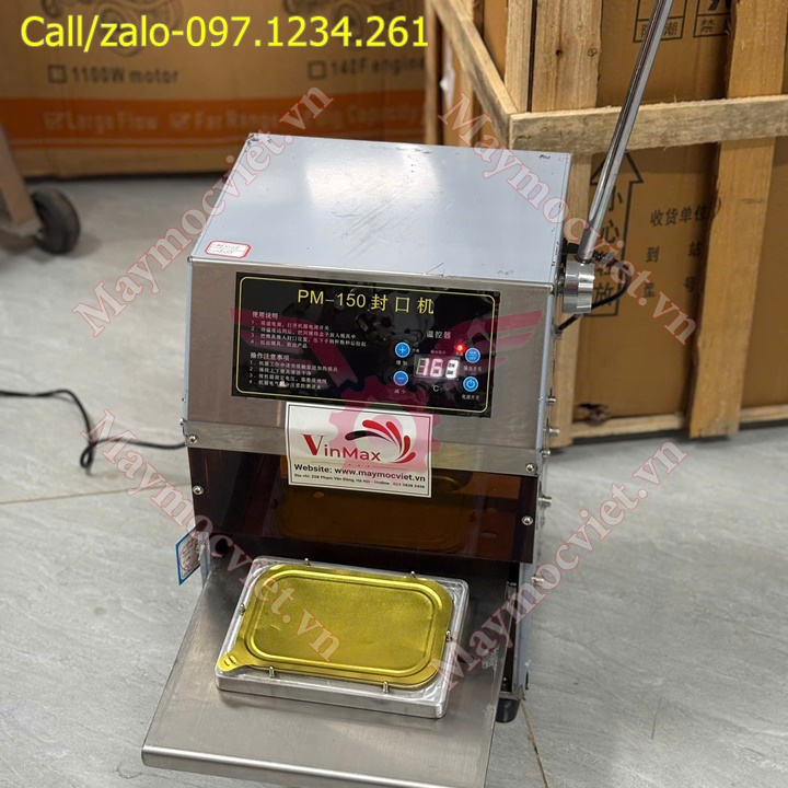 Máy dán miệng hộp vuông bán tự động Turbo PM150 giá rẻ