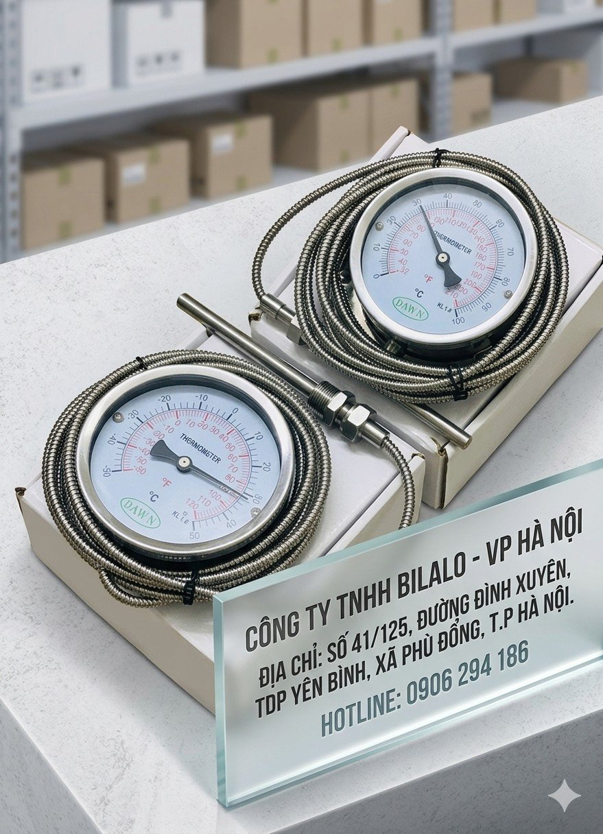 Báo giá đồng hồ đo nhiệt độ dây 3m inox 304