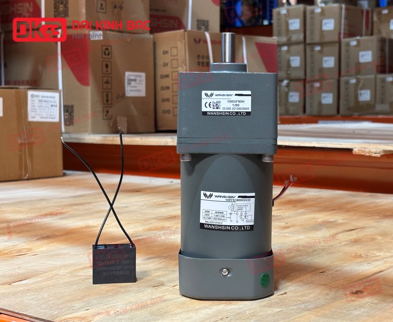 Motor giảm tốc mini Wanshsin 180W 100YS180WGV22 + 100GF-80-H