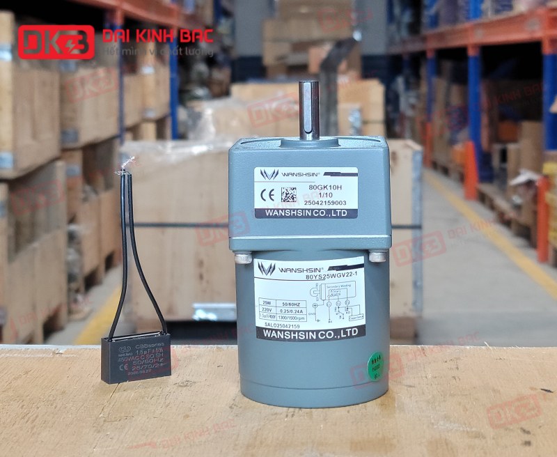 Motor giảm tốc mini Wanshsin 25W 80YS25WGV22 + 80GK-10-H