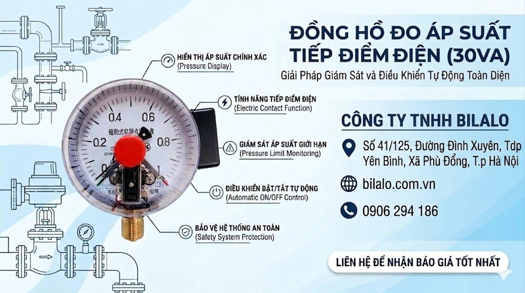 Cấu tạo đồng hồ áp suất 3 kim và chức năng từng bộ phận