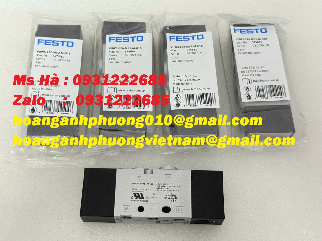 Festo VUWS-L20-M52-M-G18 Van điện từ - bảo hành đầy đủ