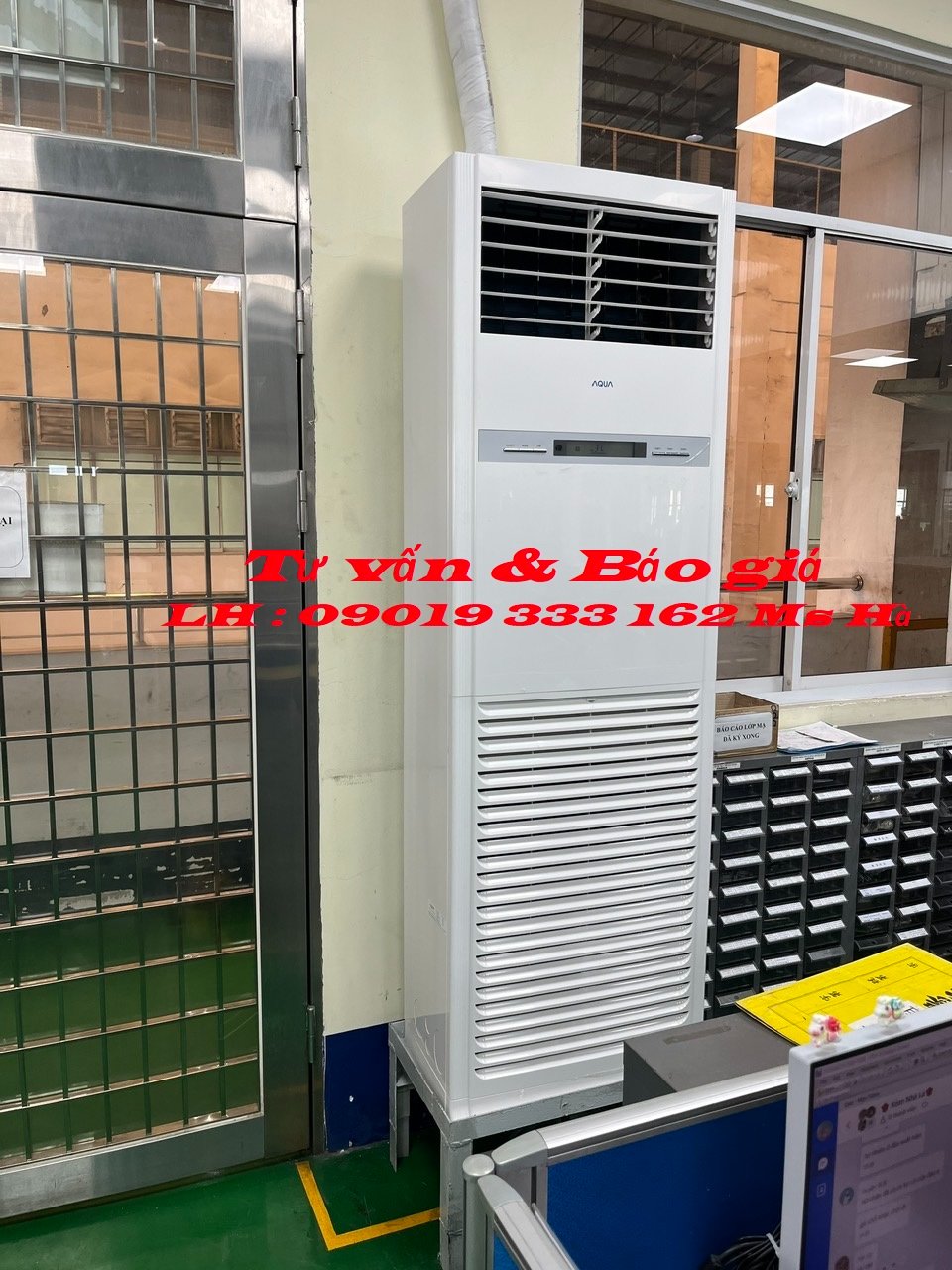 Lắp Đặt Máy Lạnh Tủ Đứng Aqua Cho Văn Phòng Nhà Xưởng