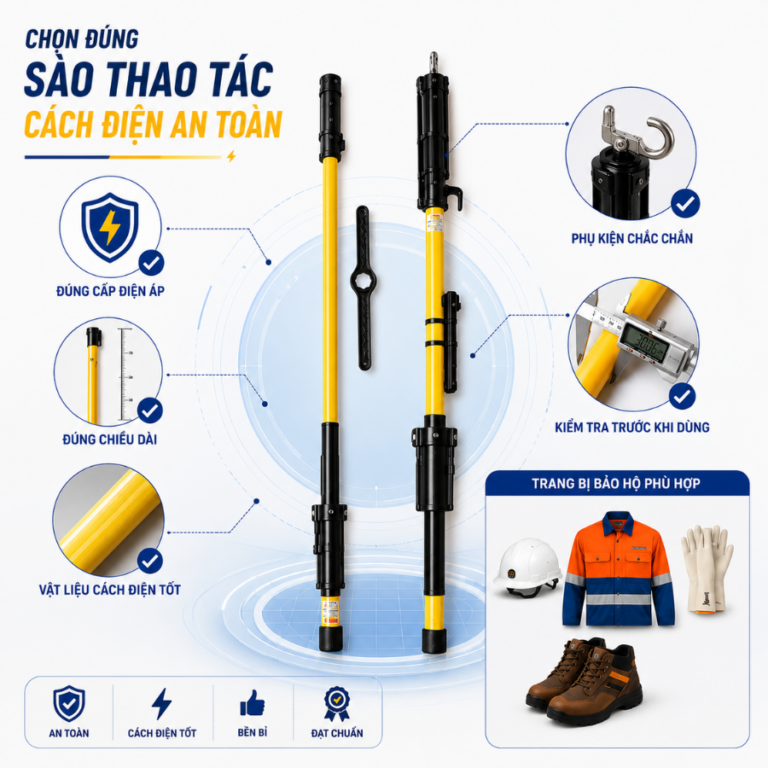 Sào thao tác cách điện là gì? Cách lựa chọn theo cấp điện áp?