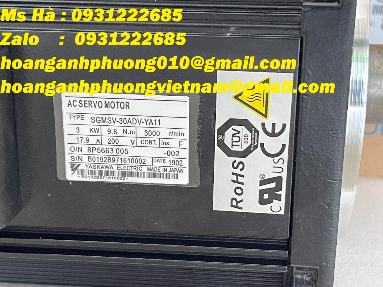 Cần bán - Động cơ servo Yaskawa SGMSV-30ADV-YA11 mới 100%
