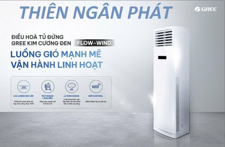 Máy lạnh tủ đứng Gree 4.5HP GVC42ALXH-K6NNC7B