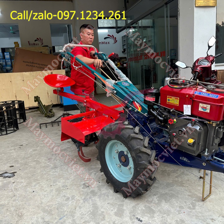 Máy xới đất ngồi lái GN61 Quế Hoa đủ phụ kiện