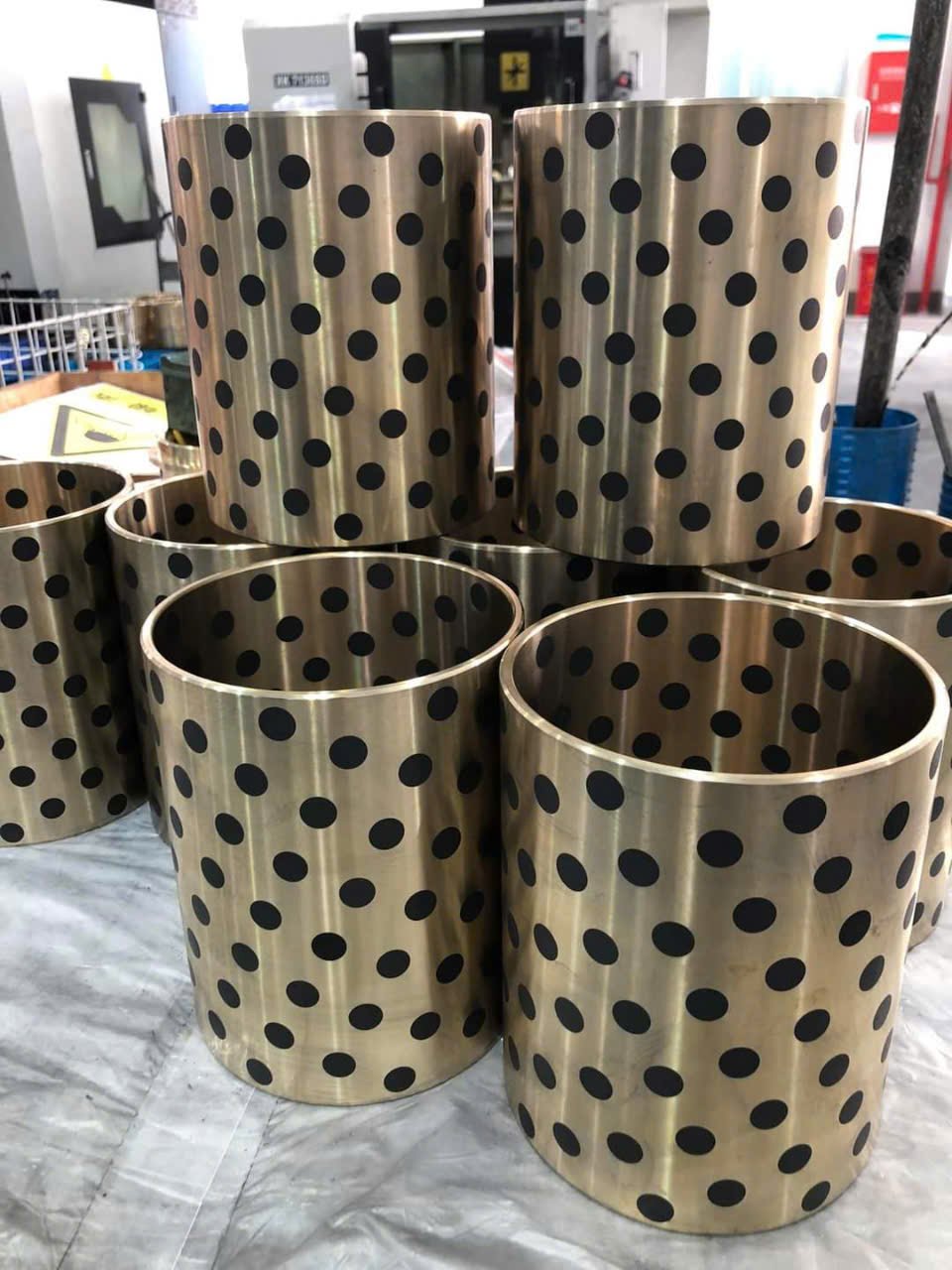 Tấm Bạc trượt  tự bôi trơn, bạc đồng lỗ Graphite
