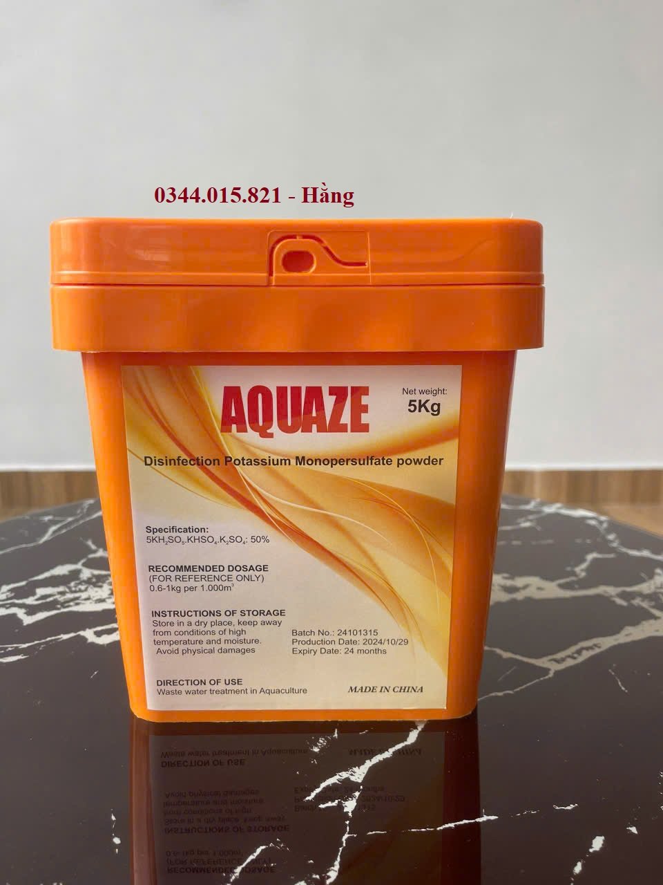 AQUAZE – Potasium Monoperdulfate 50%, sát khuẩn ao nuôi
