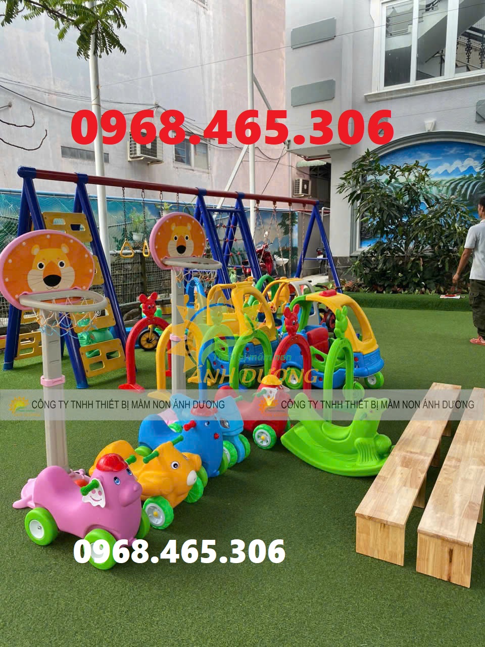 Trụ bóng rổ mầm non, khung thành bóng đá trẻ em