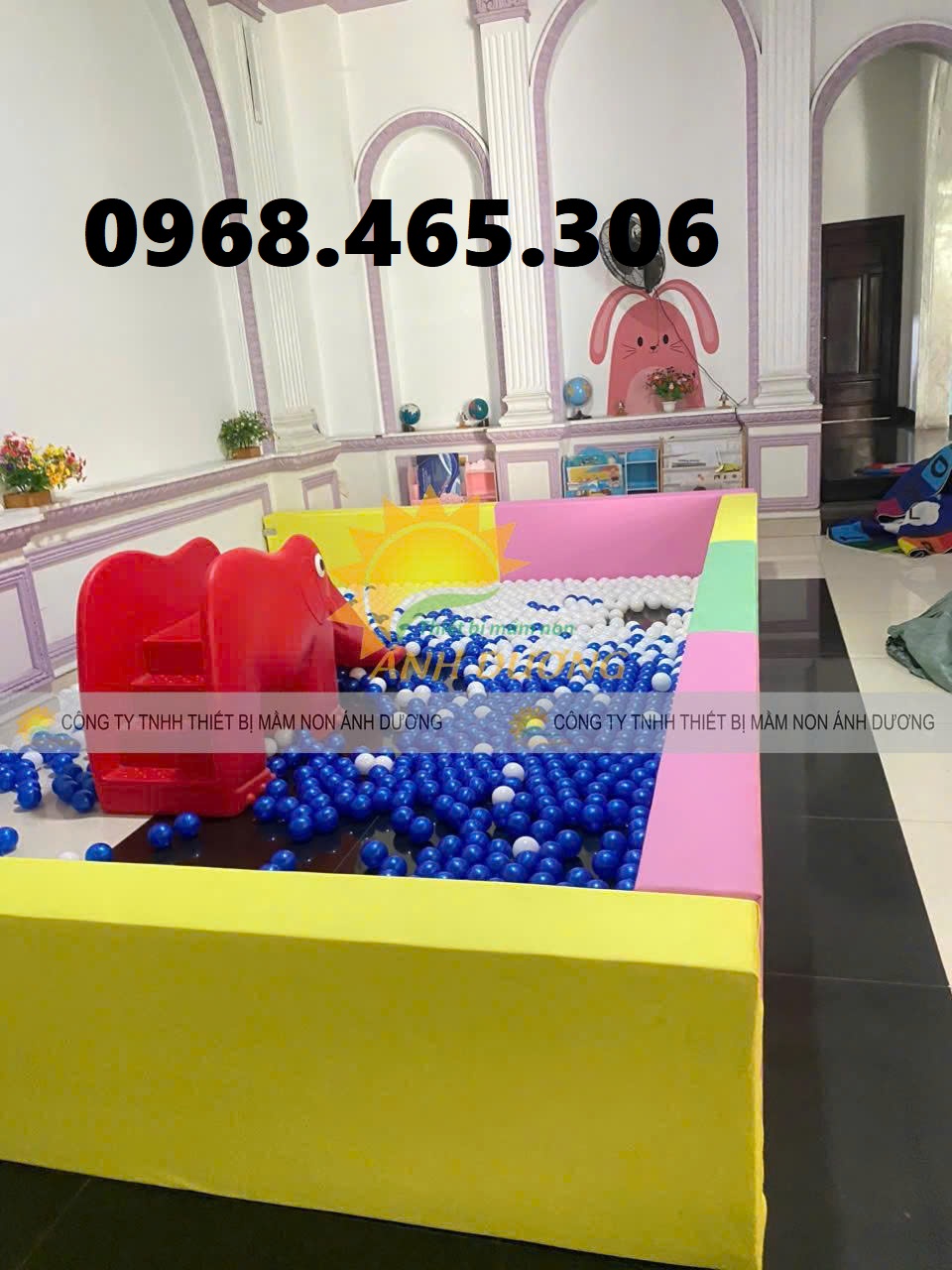 Khung nhà bóng mềm bọc simili nhiều màu, khung quây nhà banh trẻ