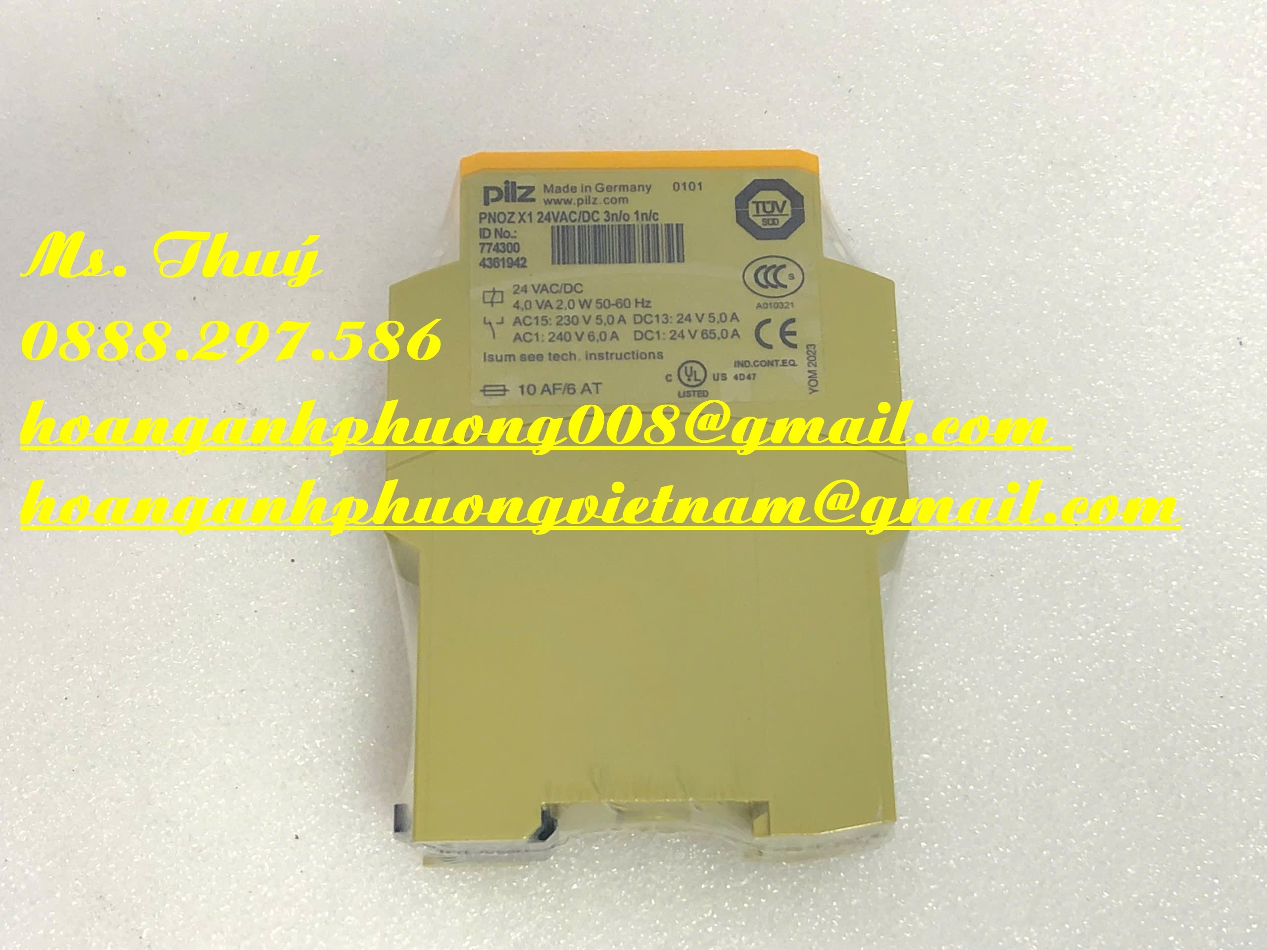 Pilz PNOZX1 24VAC/DC 3n/o 1n/c - Rơ le an toàn nhập khẩu